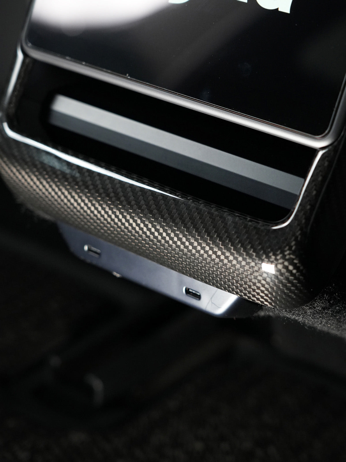 Contour d'écran arrière carbone pour Tesla Model 3 et Y (2024+)