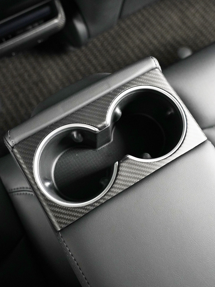 Façade porte-gobelets arrière carbone pour Tesla Model 3 Highland (2024+) — photo 4