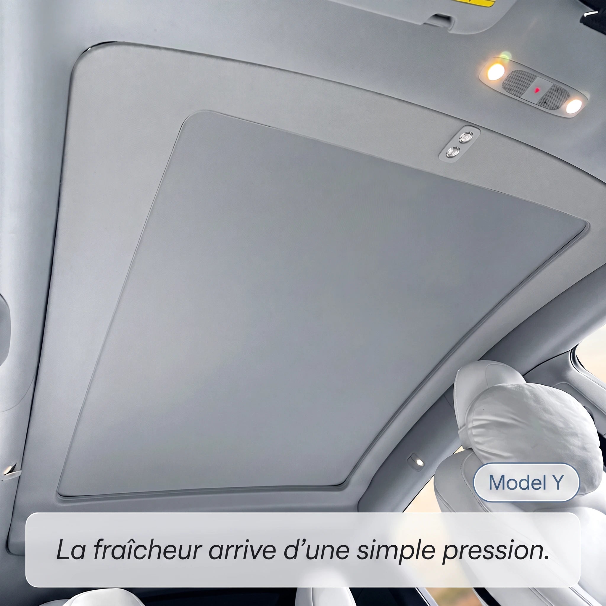 Habitacle Tesla rafraîchi par le pare-soleil électrique — Tesla Model Y