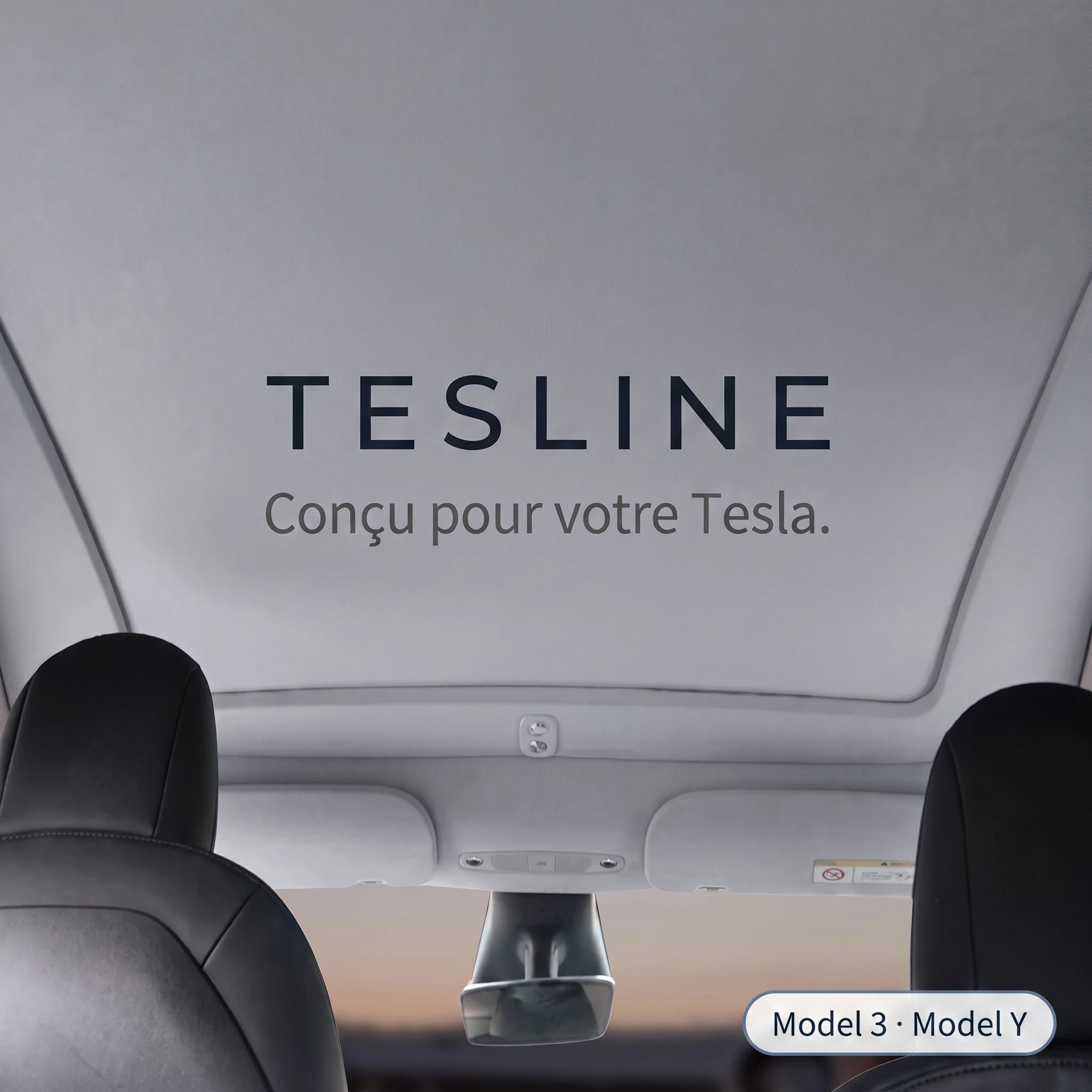 Tesline — pare-soleil électrique conçu pour Tesla Model 3 et Model Y