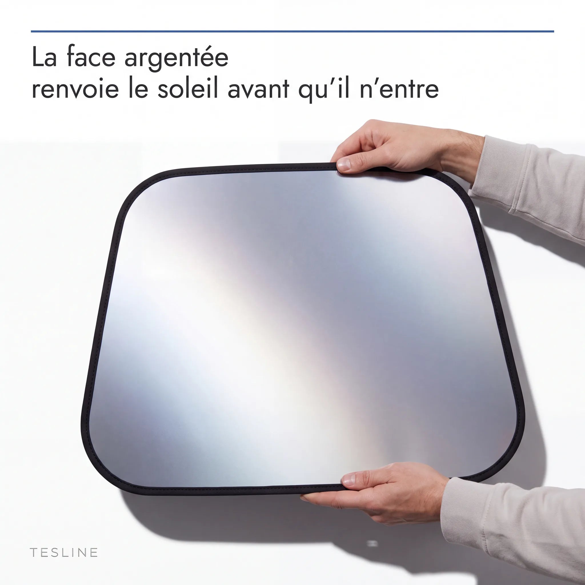 Face argentée réfléchissante du pare-soleil de toit Tesline