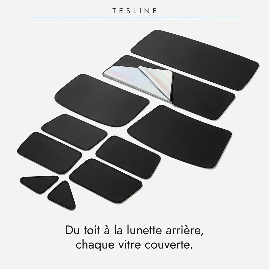 Pack complet de pare-soleil Tesline pour Tesla Model 3 et Model Y, dix panneaux