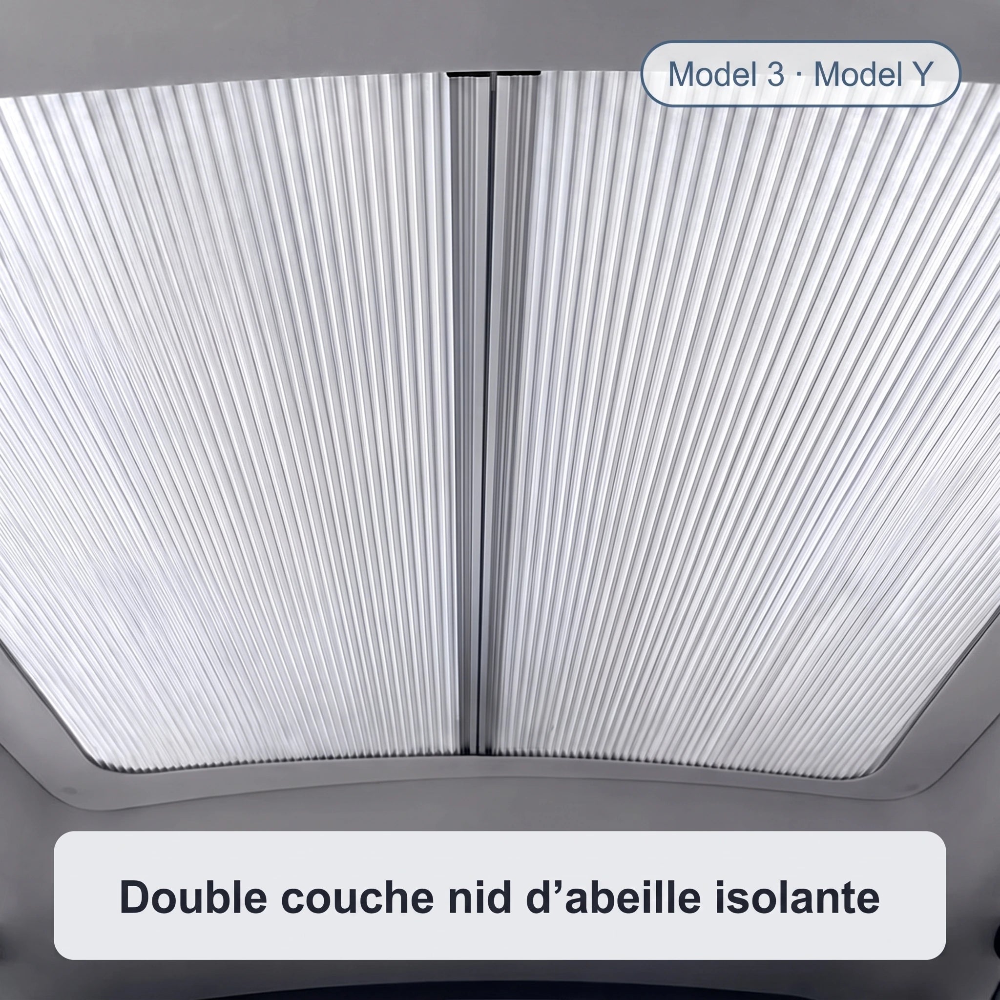 Tissu nid d'abeille double couche du pare-soleil de toit — Model 3 et Model Y
