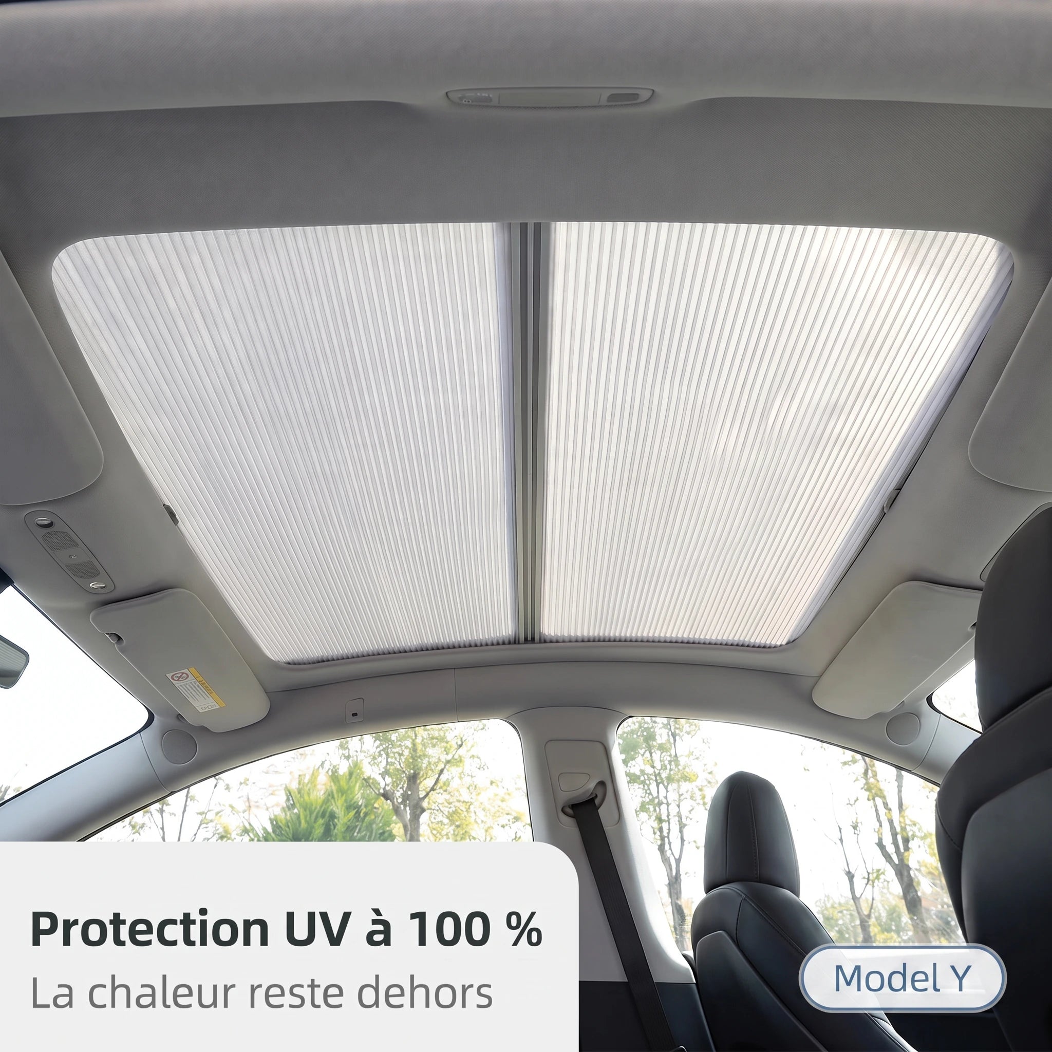 Protection UV à 100 % du pare-soleil de toit — Tesla Model Y